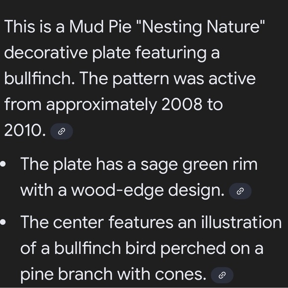 Mud Pie Nesting Nature Decorative Plate with Bullfinch - Picture 4 of 4